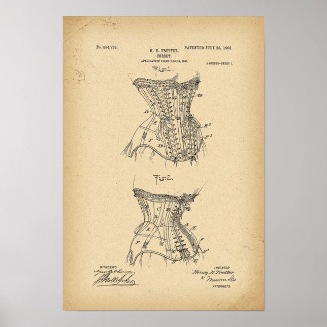 Poster 1908 Brevet Corset (Devant)