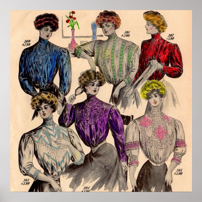 Poster 1908 Gimbels dames blouses taille no 1 (Devant)