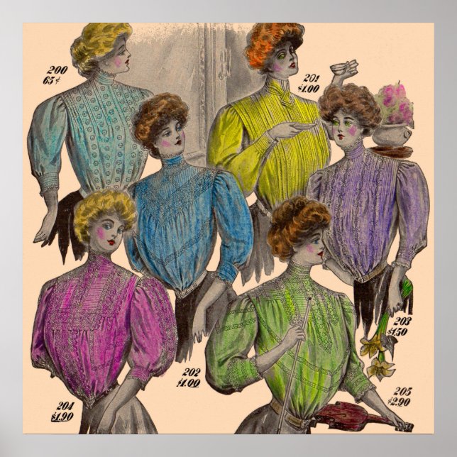 Poster 1908 Gimbels dames blouses taille no 2 (Devant)