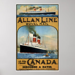 Poster 1913 LE CANADA AU ROYAUME-UNI par STEAMSHIP