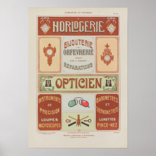 Poster 1914 Charayron Pochoir Art Ornement Pl15