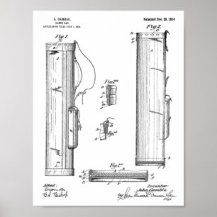 Poster 1914 Golf Caddy Club Sac Design Brevet Art Imprime