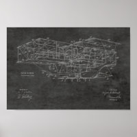 1914 Machine volante Avion Brevet d'Art Dessin