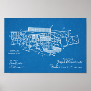 Poster 1915 Aéronefs Brevet d'art d'avion Imprimer