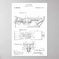 1915 Vintage Chiropratique Table Brevet Art Imprim