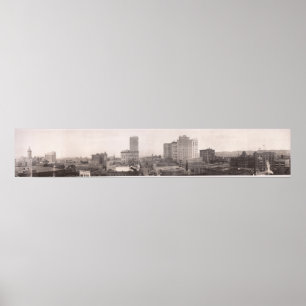 Poster 1916 vue d'horizon, Birmingham, photo longue de