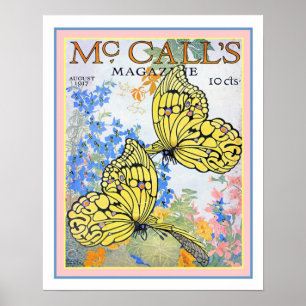 Poster 1917 McCall's Butterfly Magazine Couverture 16x20
