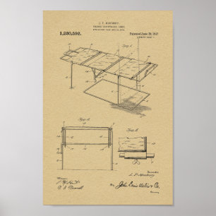 Poster 1917 Vintage Chiropractic Table Patent Art Print