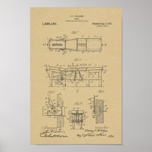 Poster 1917 Vintage Chiropratique Table Brevet Art Imprim