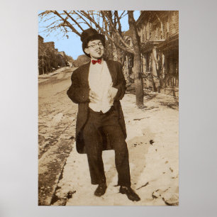 Poster 1920 photo vernaculaire classe jeune homme