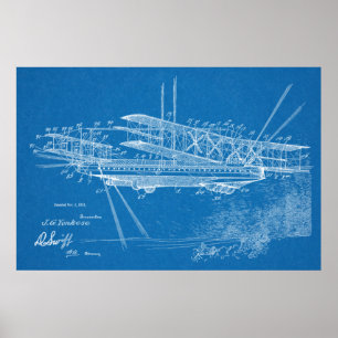 Poster 1921 Aéronefs Brevet d'art d'avion Imprimer