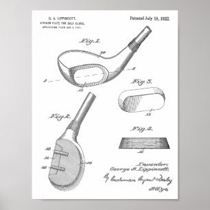 Poster 1922 Golf Club Head Design Brevet d'art Imprimer