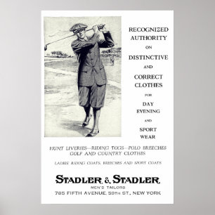 Poster 1924 Tailors Golf Vêtements Publicité Imprimer