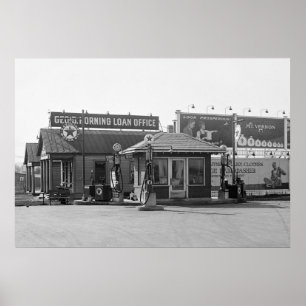 Poster 1925 Gas Station