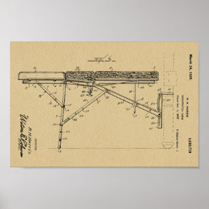 Poster 1925 Vintage Chiropractic Table Patent Art Print
