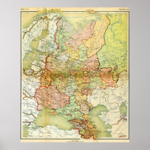 Poster 1928 Map of Old Soviet Union USSR Russia