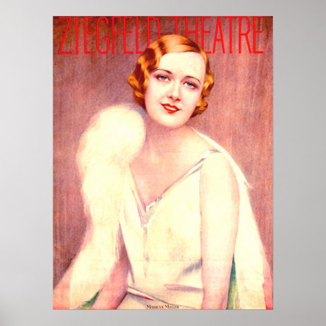 Poster 1928 Ziegfeld Théâtre couverture Marilyn Miller (Devant)