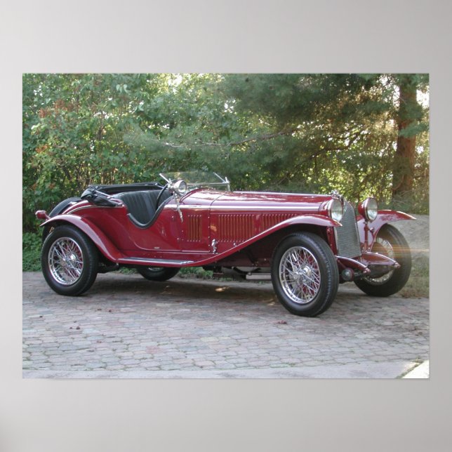 Poster 1929 Alfa Romeo 1750 Roadster (Devant)