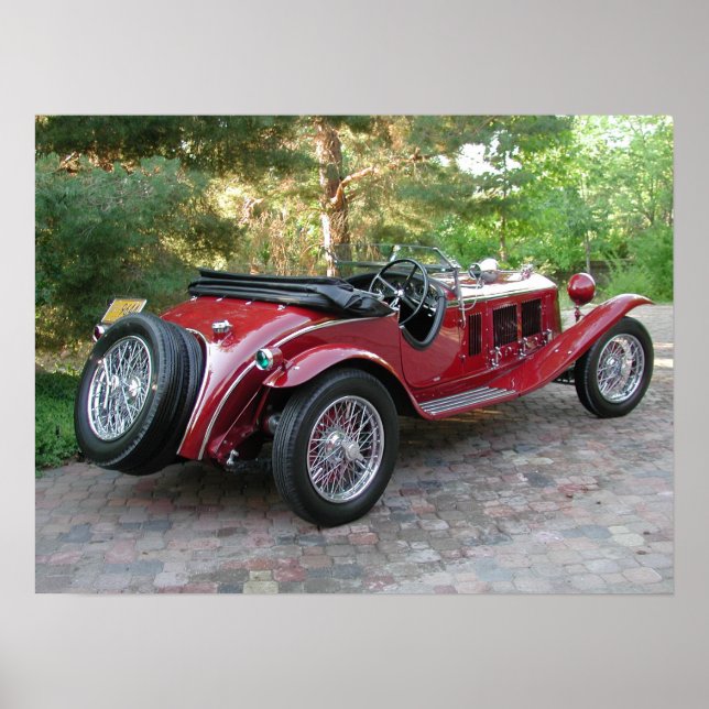 Poster 1929 Alfa Romeo 1750 Roadster (Devant)
