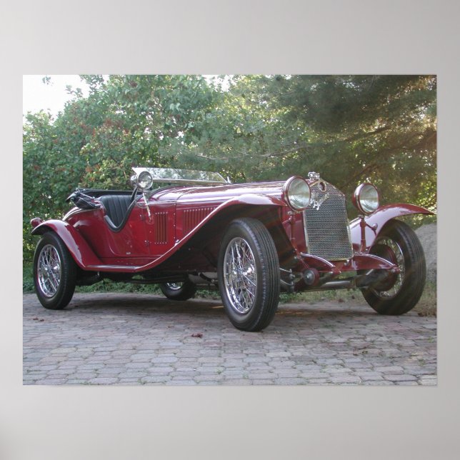 Poster 1929 Alfa Romeo 1750 Roadster (Devant)