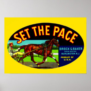 Poster 1930 Définir le étiquette de caisse de légumes Pac