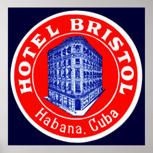 Poster 1930 Hotel Bristol Cuba