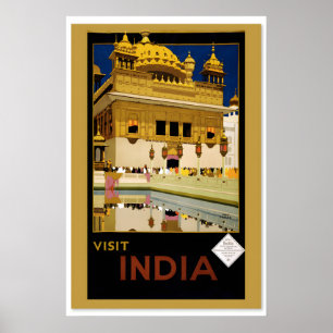 Poster 1930 Visite Inde Maison de Delhi - Classique Ancie