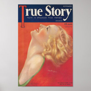 Poster 1931 True Story Magazine Vintage Couverture Art Dé
