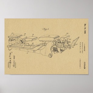 Poster 1935 Vintage Chiropractic Table Brevet Art Imprime