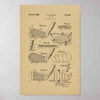 1936 Vintage Golf Club Patent Art Imprimer