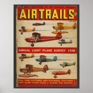 Poster 1938 Aviation Magazine Couverture d'avion