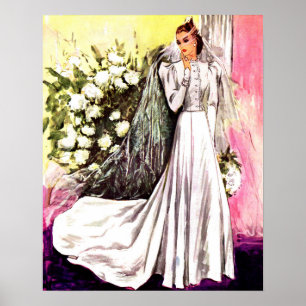Poster 1938 wedding gown