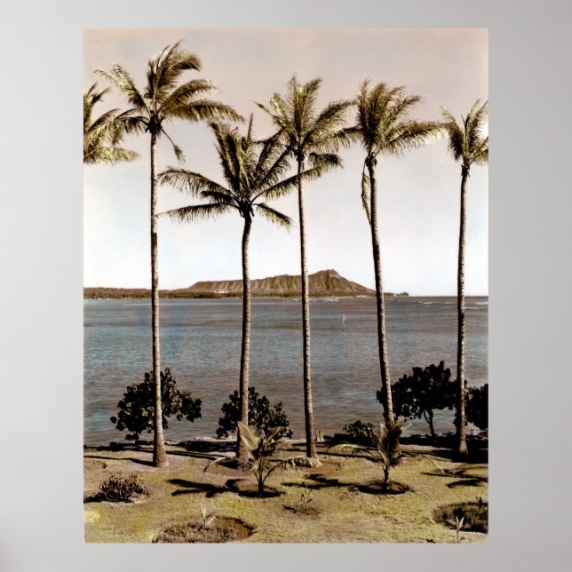 Poster 1940 Diamond Head Hawaii (Devant)