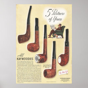 Poster 1940 Vintage Pipe Ad