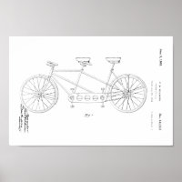 1945 Vintage Schwinn Bicycle Patent Art Imprimer