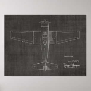 Poster 1946 copies vintages de dessin d'art de brevet