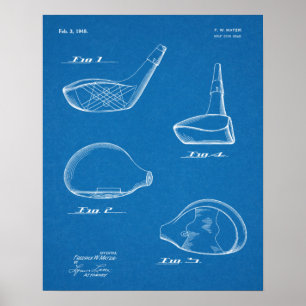 Poster 1948 Driver Golf Club Patent Art Drawing Print