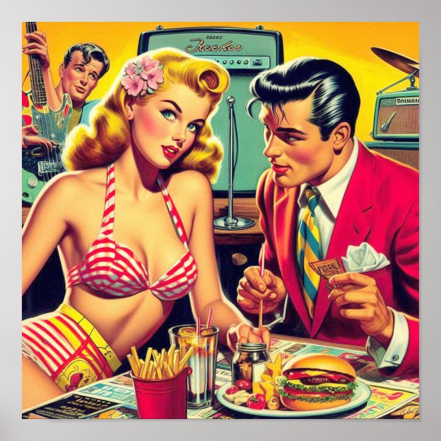 Poster 1950 Retro Coulpe (Devant)