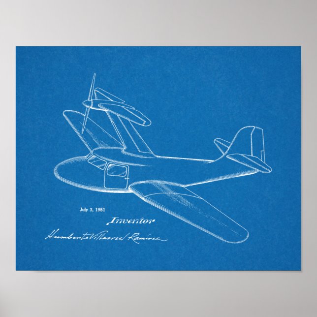 Poster 1951 Top Prop Airplane Brevet d'Art Imprimer (Devant)