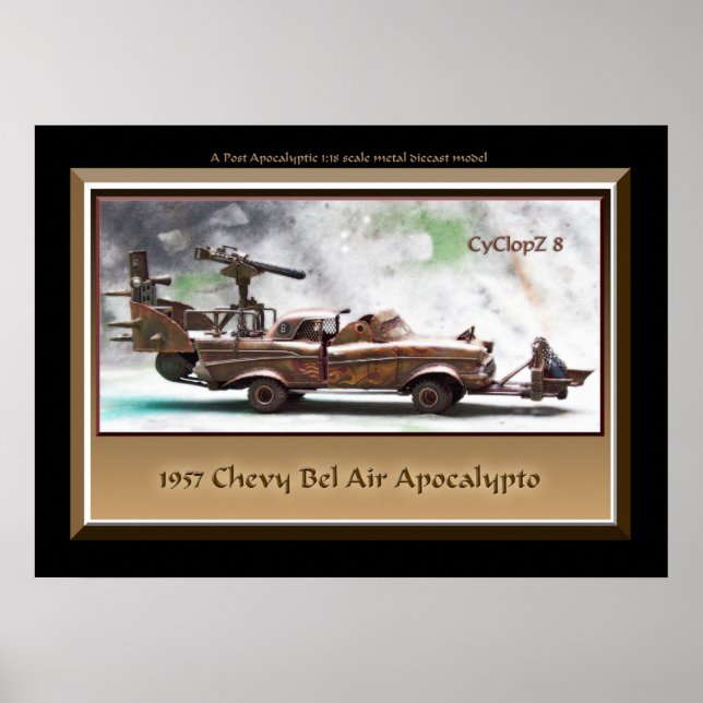 Poster 1957 Chevy Bel Air, Voiture d'art, Putain, Post Ap (Devant)