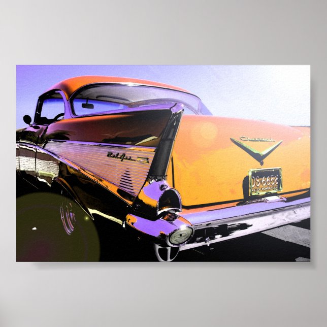 Poster 1957 Chevy "Sunny Days"Orange (Devant)