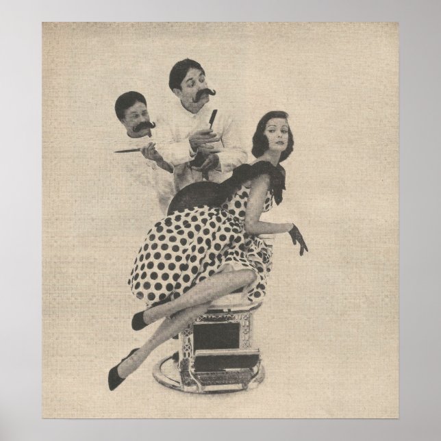 Poster 1960 Barber Shop Beauté Mode (Devant)