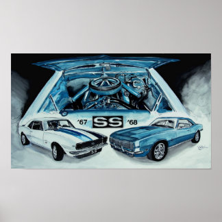Poster 1967 1968 Chevy Camaro SS ART DESIGN par VinnyFish