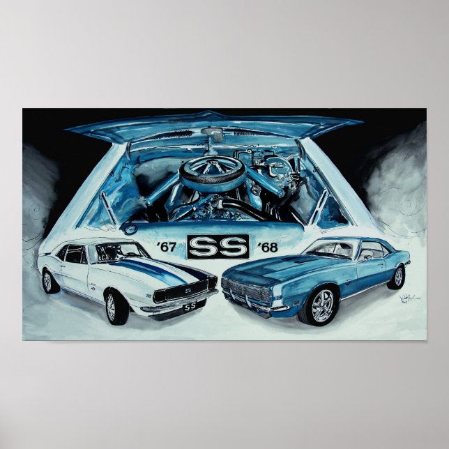 Poster 1967 1968 Chevy Camaro SS ART DESIGN par VinnyFish (Devant)