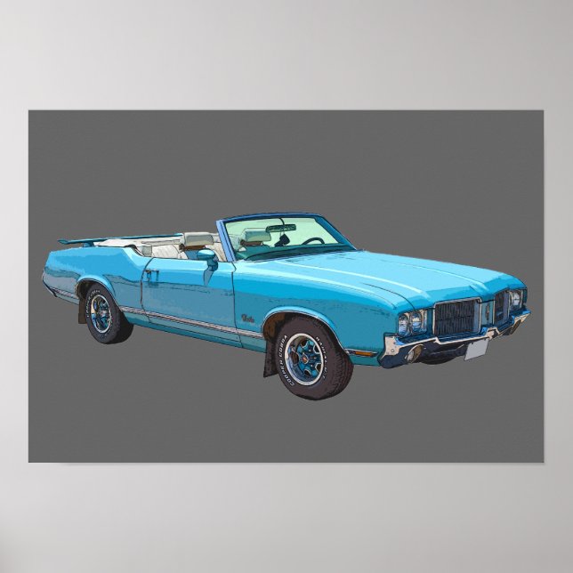 Poster 1971 Oldsmobile Cutlass Supreme Muscle Car (Devant)
