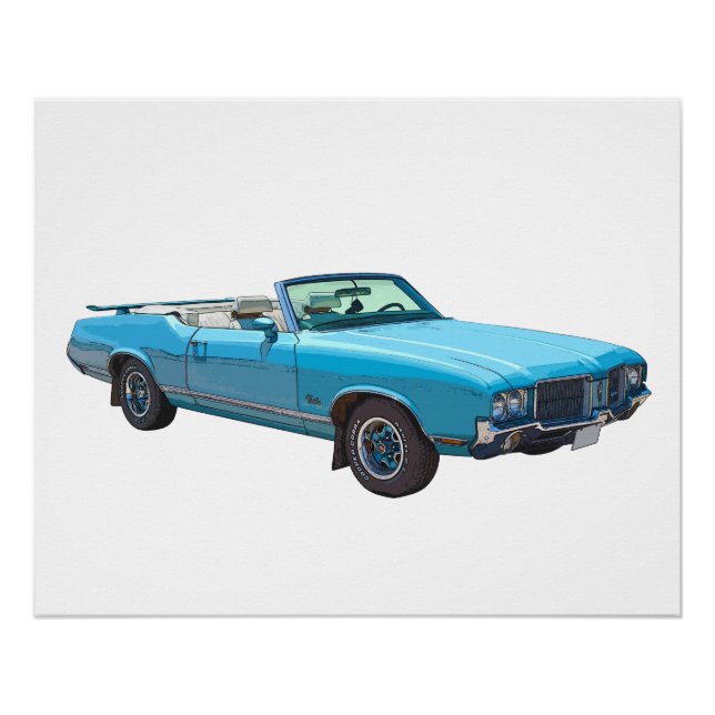 Poster 1971 Oldsmobile Cutlass Supreme Muscle Car (Devant)