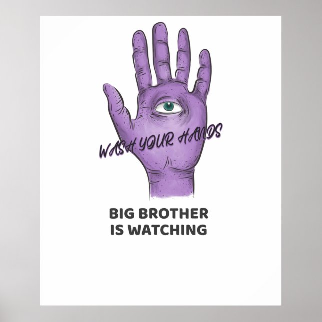 Poster 1984 Orwellien Big Brother vous regarde laver (Devant)