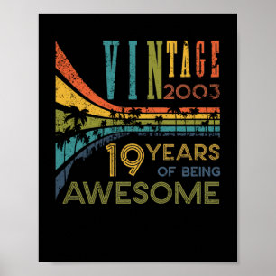 Poster 19 Anniversaire Vintage 2003 19e anniversaire