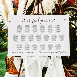 Poster 19 Tables Plan de table moderne Trouvez votre plac