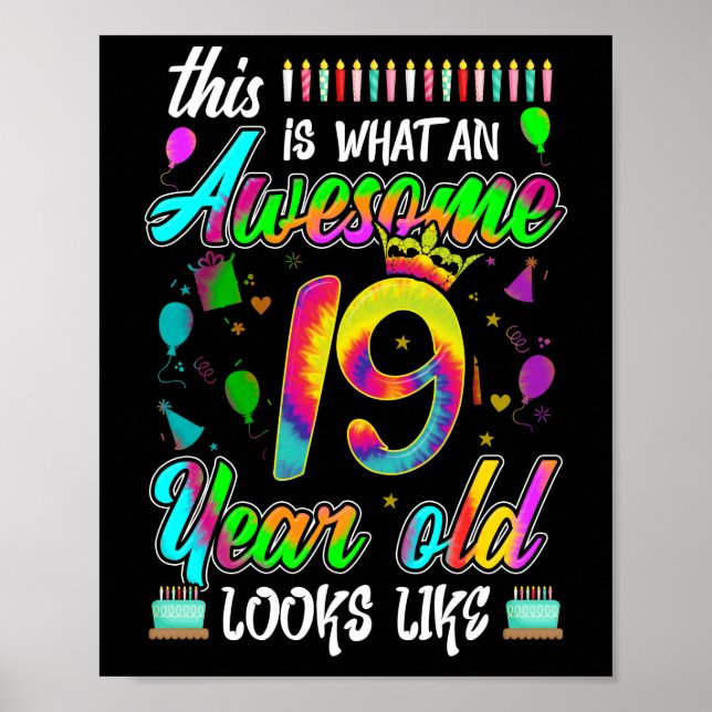 Poster 19e anniversaire Awesome 19 ans il semble (Devant)